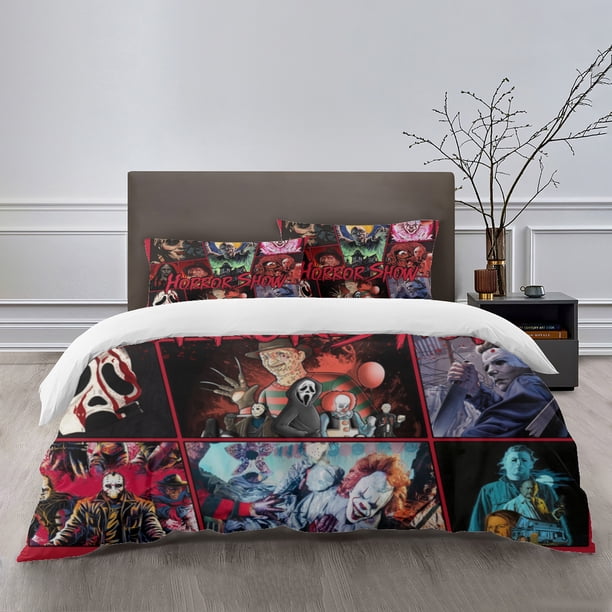 Horro Bedding Sets Bed Cartoon Duvet Cover Lightweight 3 Piece Bet Sets for Kids Boys Girls