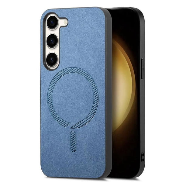 Magnetic Slim Case for Samsung Galaxy S23 Plus with Camera Guard & Anti-Scratch Back Blue