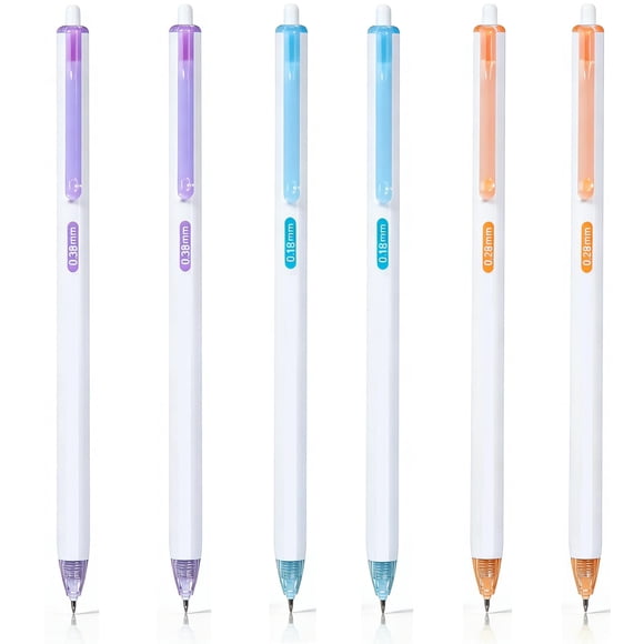 Set de bolígrafos de gel JUNJAKU 6 piezas 0.18/0.28/0.38 mm tinta negra
