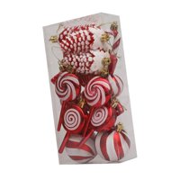 Magideal - 15X Adornos Navideños Colgantes Juego De Bolas De De Navidad Colgante Artesanal Bolas De Navidad Decorativas En Forma De Gota Adornos Para Fiest Rojo