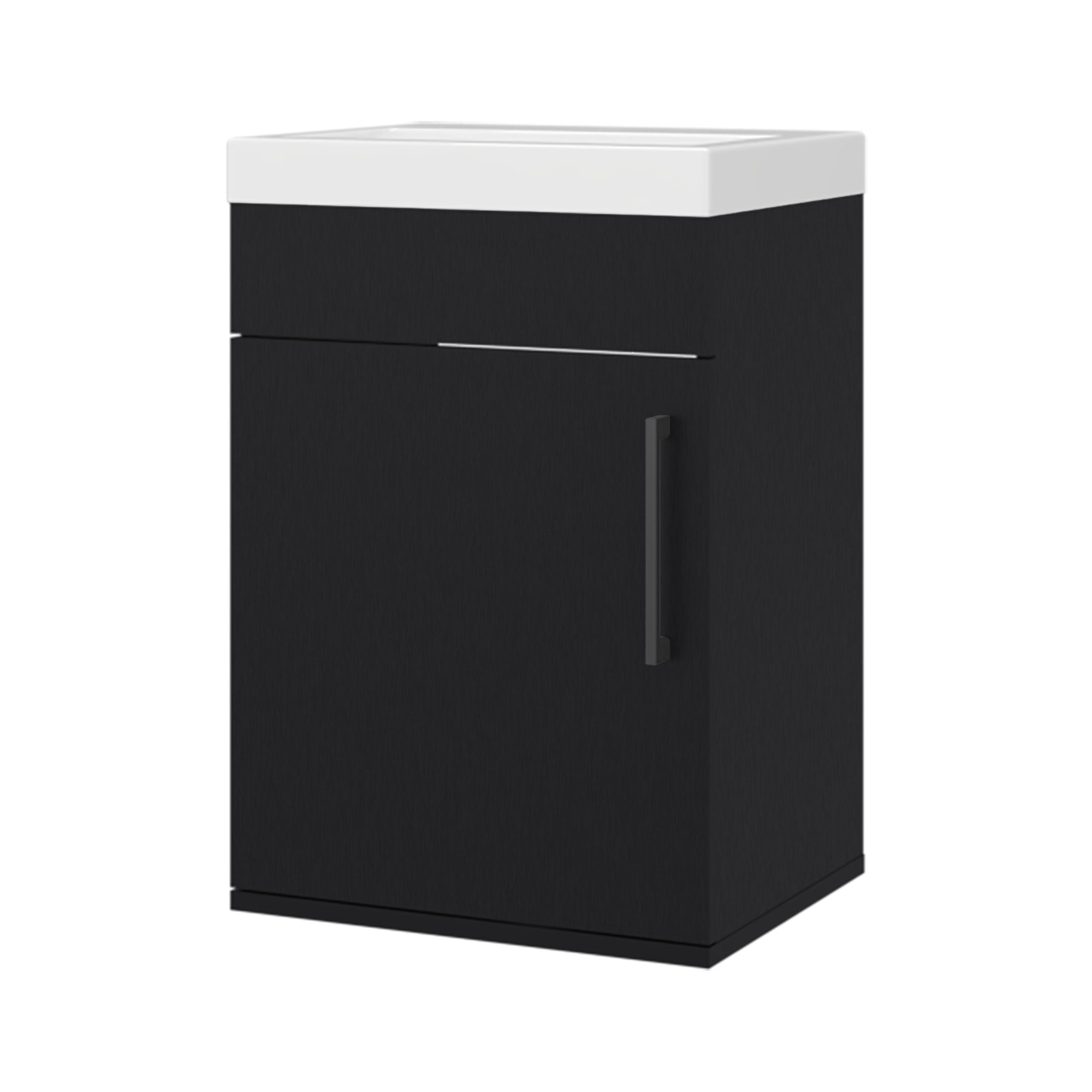Fmfurniture - Vanitorio Flotante Oxford 1 Puerta Negro