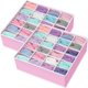thumbnail image 1 of Organizador de calcetines para armario, artículos sencillos para el hogar, paquete de 2 unidades, 24 celdas, color rosa, 1 of 4