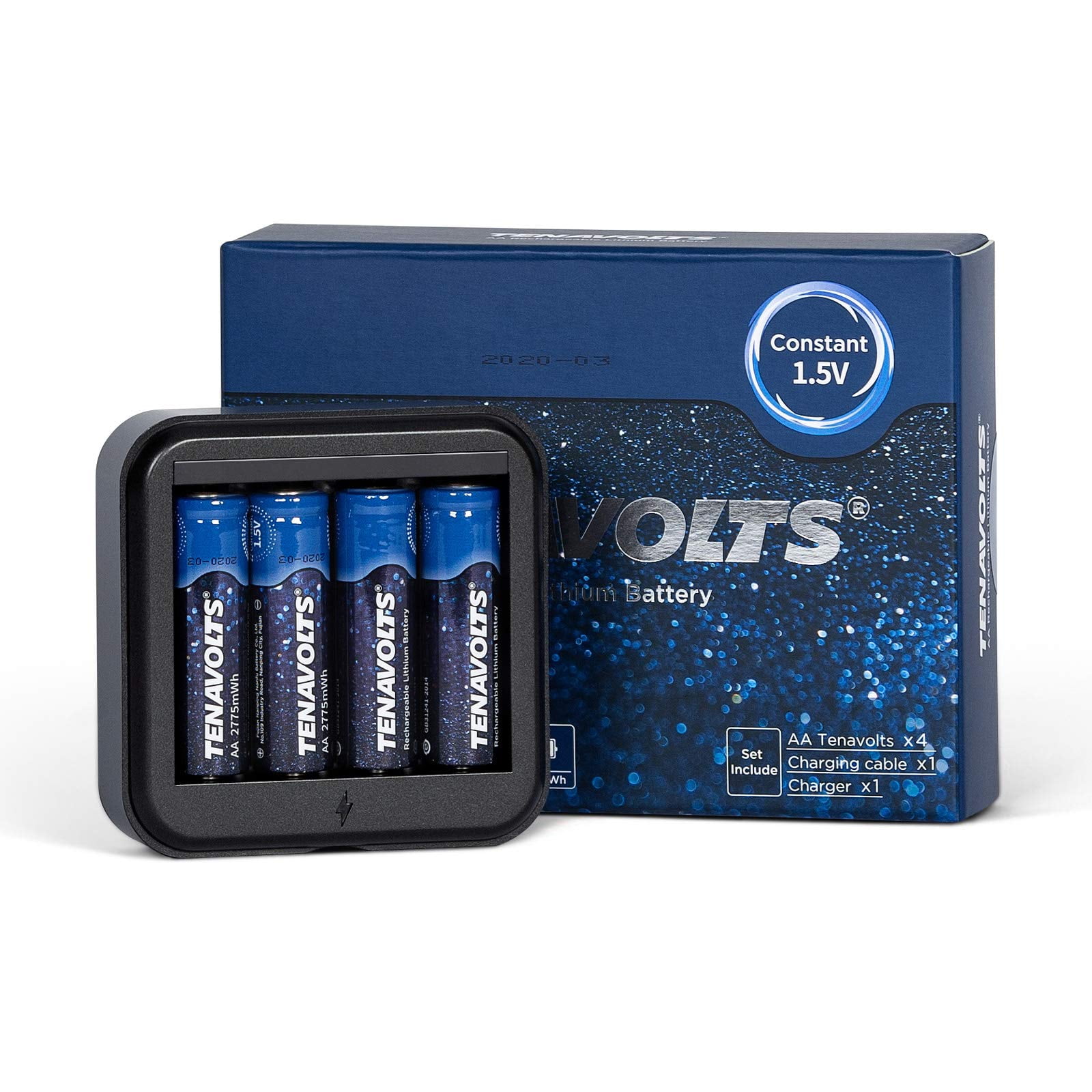 Batería Recargable Tenavolts De Litio Aa De 1,5 V, 2775 Mwh, Paquete De 4