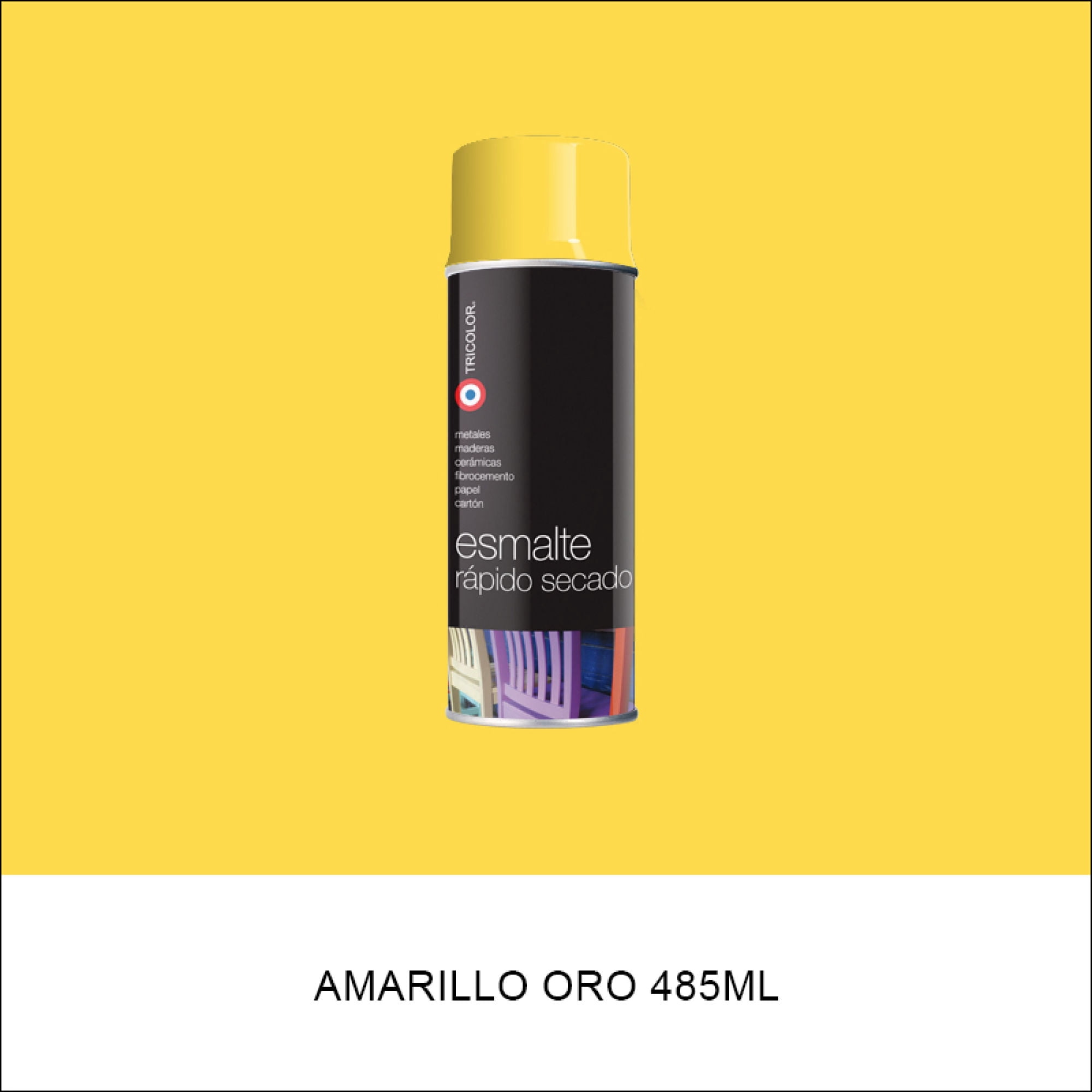 Pintura Esmalte Brillante en Spray Sintético Amarillo Oro
