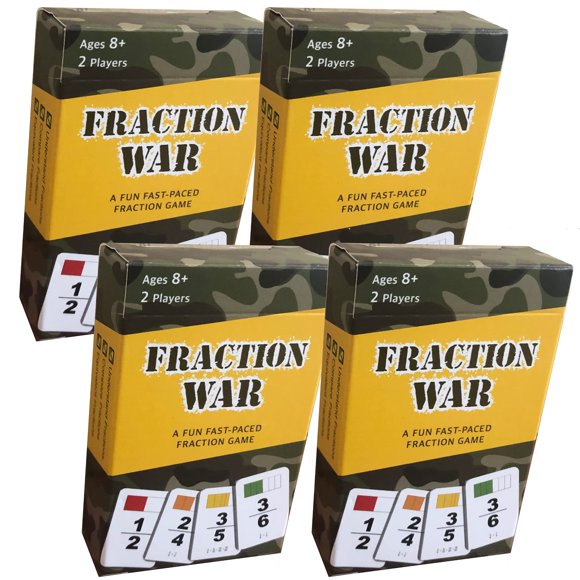 Juego de mesa Math Magic Fraction War – Pack de 4