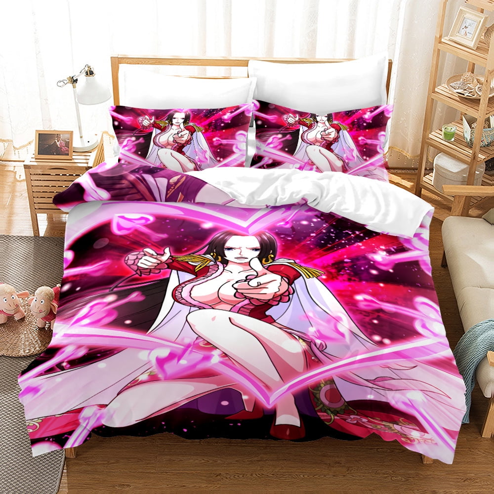 ONE PIECE Luffy Pirates Printed Pillowcase Bedding Set Nami Hancock Vivi Sexy 3 - Piece Set Bed Bed Bed Sheets