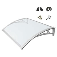 Magideal - Toldo Para Ventana, Toldo Para Puerta, Transparente, Resistente, Multiusos, Marquesina Para Puerta, Toldo Para Ventana Para Balcón, Jardín Al Aire Lib Blanco 60Cmx100Cm