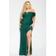 thumbnail image 1 of Saronite Vestido Largo de Fiesta con Abertura Frontal y Hombros Descubiertos, Color Abeto (Talla Grande para Mujer), 1 of 2