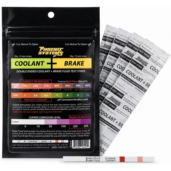 Phoenix Systems 15-Pack Double-Ended Brake Fluid and Coolant Test Strips