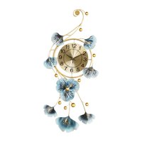 Magideal - Reloj De Pared Creativo, Luz Artística, Ambiente De Lujo, Hoja De Ginkgo, Metal, Silencioso, Minimalista Para Restaurante, Comedor, Cafetería, Decorac , 37Cmx82Cm