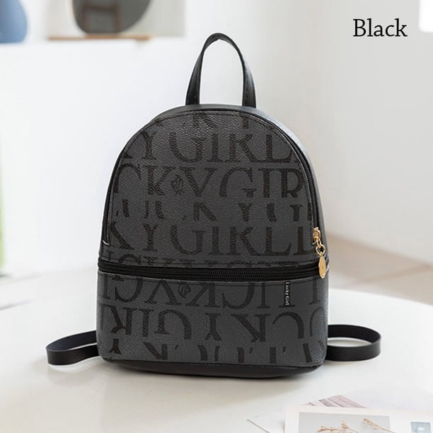 PU Leather Small Backpack Daily Purse Sling Bags For Women Fashion Letter Printed Ladies Back Pack Shoulder Messenger Bag