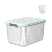 Bothyi - Contenedor De Almacenamiento De Arroz En Grano, Contenedor Hermético De Almacenamiento De Arroz Para Harina De Cereales, Nueces, 17,5 Kg, Azul