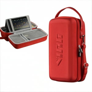 Genérico - Funda Protectora Rígida De Almacenamiento Compatible Con Nintendo Switch Oled Con Sistema De Almacenamiento 12 En 1, Carcasa De Eva Y Tejido Oxford, Diseño Compacto-Rojo