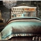 thumbnail image 1 of Green Jacquard Satin Luxury Quilt Duvet Cover Set Super Bedclothes Children3-Piece Bedding Set, 1 of 5