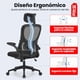 thumbnail image 2 of Silla Ergonómica Soporte Lumbar Biónico Reposacabezas OKAERI Ajustable Silla De Escritorio Oficina E negro, 2 of 6