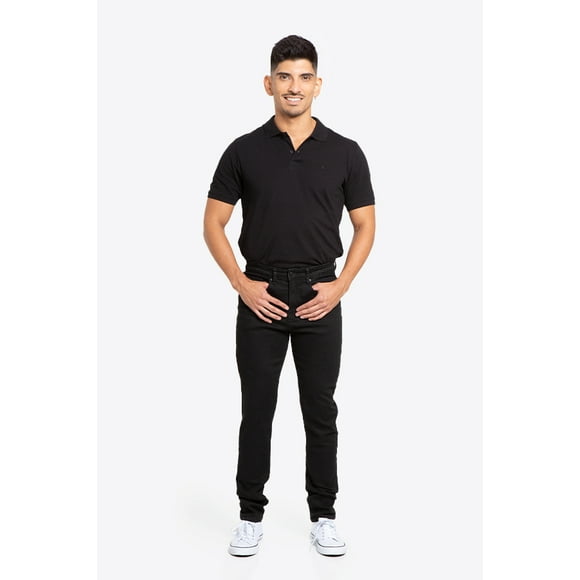 Jeans Hombre Slim Negro Oscuro Liso 42