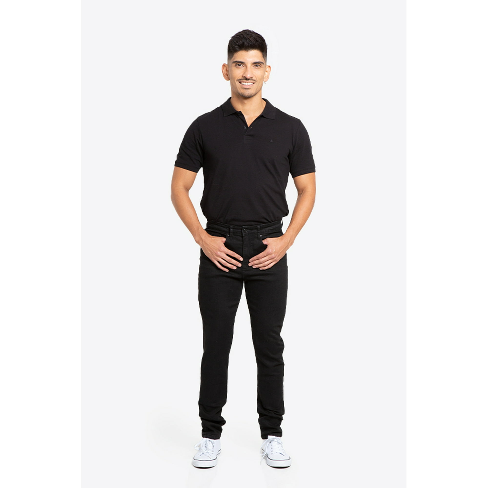 Idem - Jeans Hombre Slim Negro Oscuro Liso 42