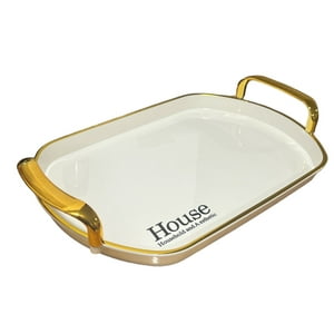 Oem - Bandeja Elegante Servir Con Dorado Decorativa Ovalada