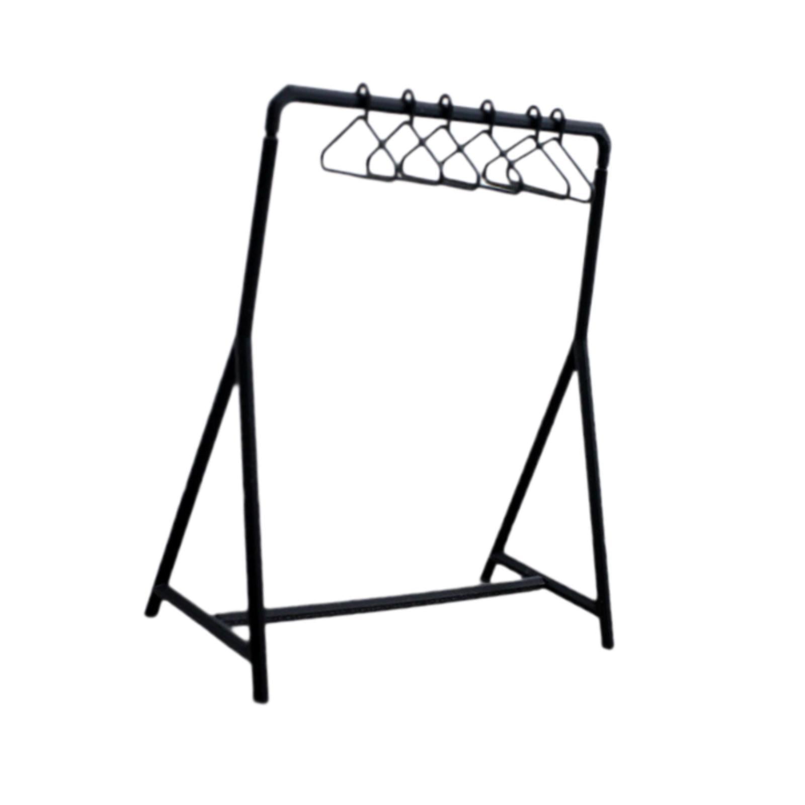 Magideal - Perchero Para Ropa De Casa De Muñecas Con Perchas, Mini Modelo Hecho A Mano, Escena De Vida, Muebles En Miniatura Para Decoración De Sala De Estar Y D Negro