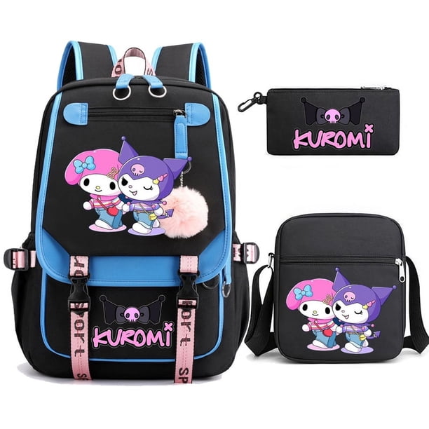 3pcs Kuromi Backpacks Patchwork Capacity Women Men Travel Mochilas With Shoulder Bags Ins Laptop Teens School Bags