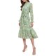 thumbnail image 4 of INSPIRE CHIC Vestido de Mujer Floral Cuello Simulado Volante Manga Larga Chifón Suelto Línea A Midi Vestidos Gris Verde L, 4 of 6