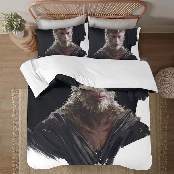 Black Myth WuKongSoft 3D Printed Duvet Cover Bedding Set with Comforter Cover 3 Piece Set
