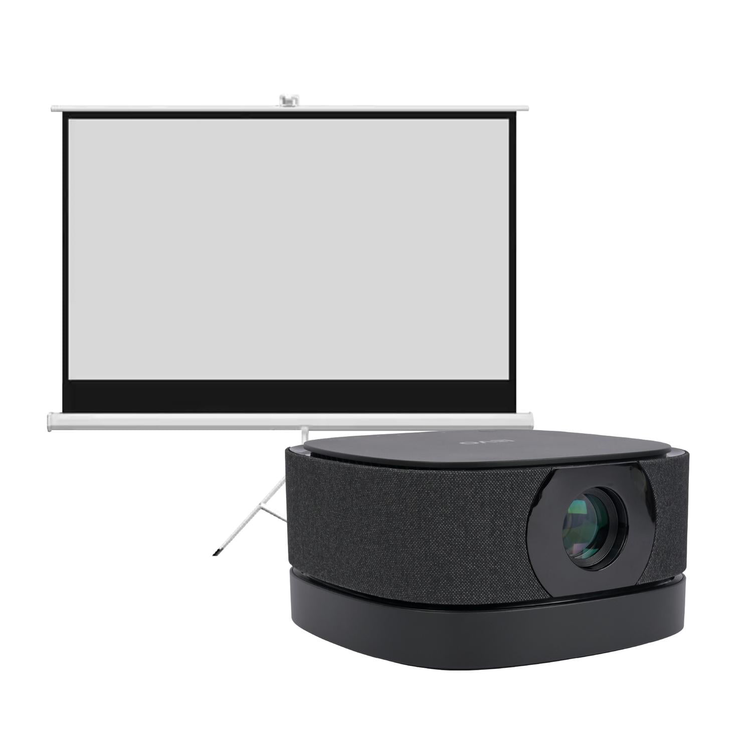 Proyector Portatil Smart Lumix 9000lm + Telón 80" Levo Negro