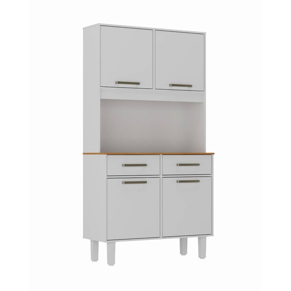 Mueble Alacena De Cocina Blanco 4 Puertas 2 Cajones MDP Be desing 168,4 X 90,8 X 36,3 cm.