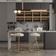 thumbnail image 3 of Round Bar Stool Armless Velvet Barstools with Back Set of 2 Upholstered Counter Chair for Dining Room, Kitchen Island (Gold & Creamy White), 3 of 3