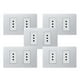 thumbnail image 1 of Pack 5 Tomacorriente Doble Metálico 10a - Gris Blanco, 1 of 3