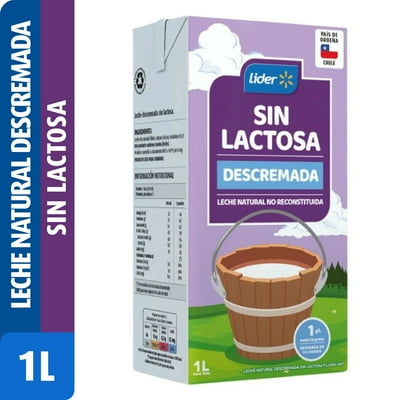 Leche Zero % Descremada Sin Lactosa 1 L Lider
