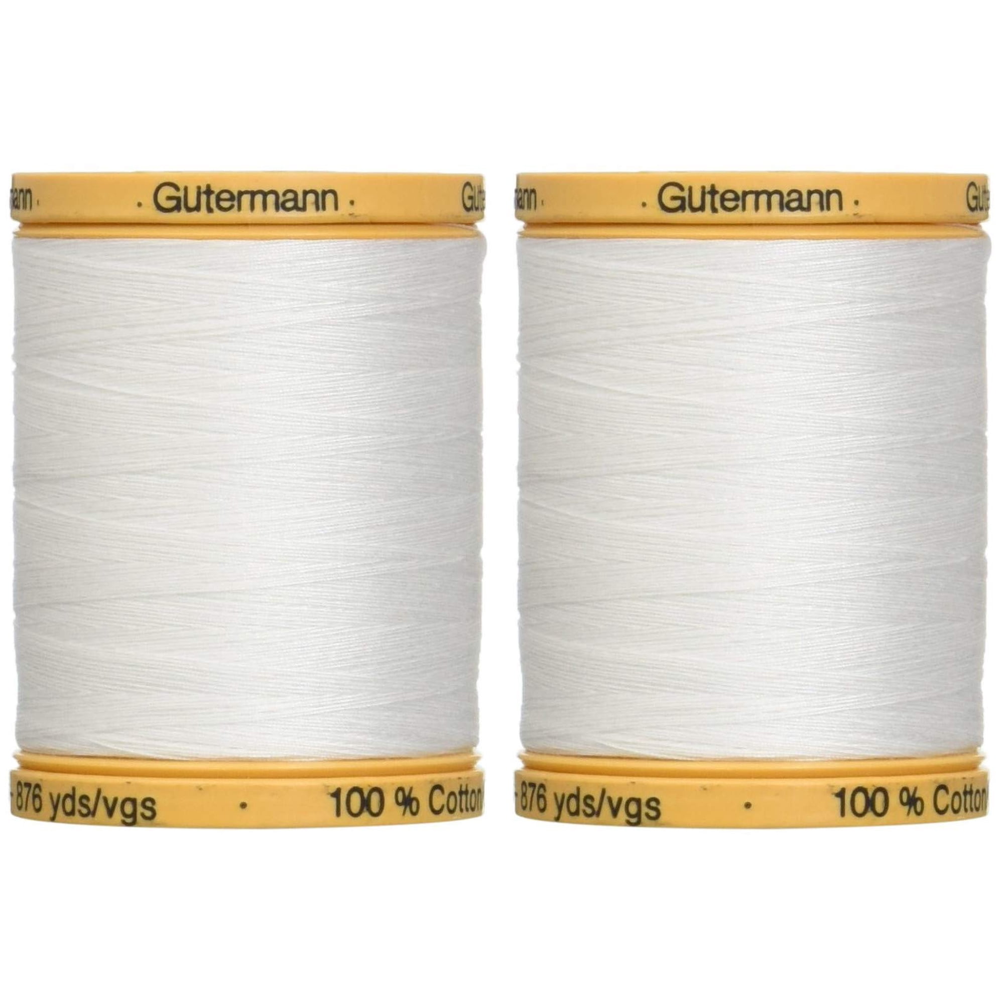 Hilo Gutermann De Algodón Natural 800c 5709 800 M, Paquete De 2 Unidades, Color Blanco