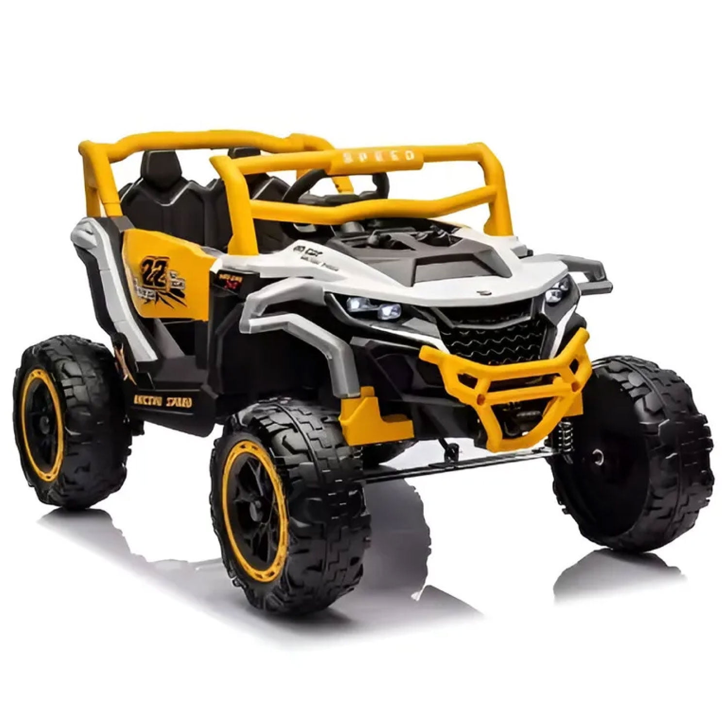 Mundo Online - Jeep Eléctrico Niños Todo Terreno 4 X 2 , Control, Luces Led Amarillo