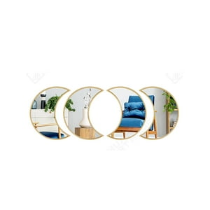 Vgo - Set De 4 Espejo Decorativo Para Colgar Forma Luna