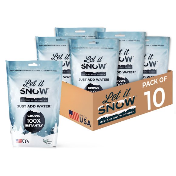 Polvo de nieve instantáneo Let it Snow, 38 litros, paquete de 10
