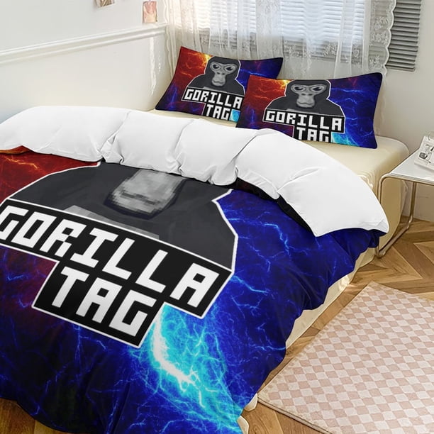 Red Blue Lightning Gorilla Tag Comforter Set Soft 3 Pcs Twin Bedding Sets Thicken for All Season