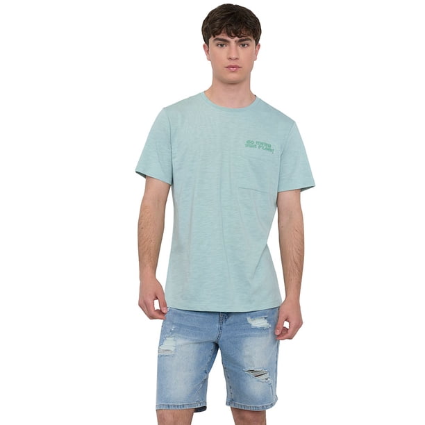 Polera Hombre Fun Bolsillo Verde Corona