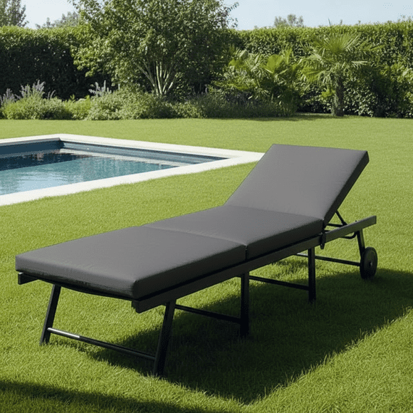 Cojín Reposera Exterior Almohada Gris 186x58x5 cm Sunseeker