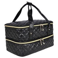 Magideal - Organizador De Esmalte De Uñas,Caja De Almacenamiento De Viaje Portátil,Bolsa De Suministros De Uñas Estuche De Transporte De Esmalte De Uñas De Doble Negro