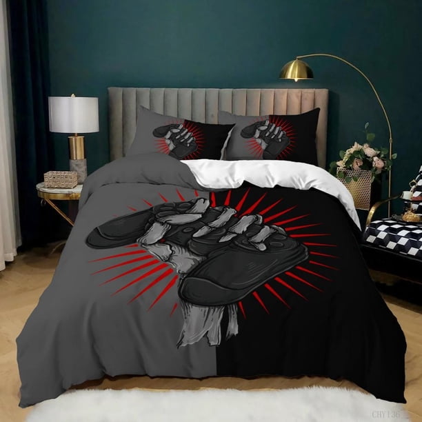 Game Time Gamer Gaming Controller Handle Quilt Duvet Cover Set Bedding3-Piece Bedding Set