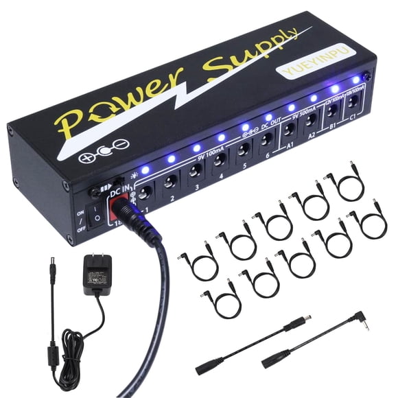 Fuente de alimentación Yueyinpu 10, salida DC aislada, 9 V/12 V/18 V, guitarra
