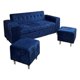 thumbnail image 2 of Sofa Dos Cuerpos Mas Pouf En Felpa Azul Marino, 2 of 3