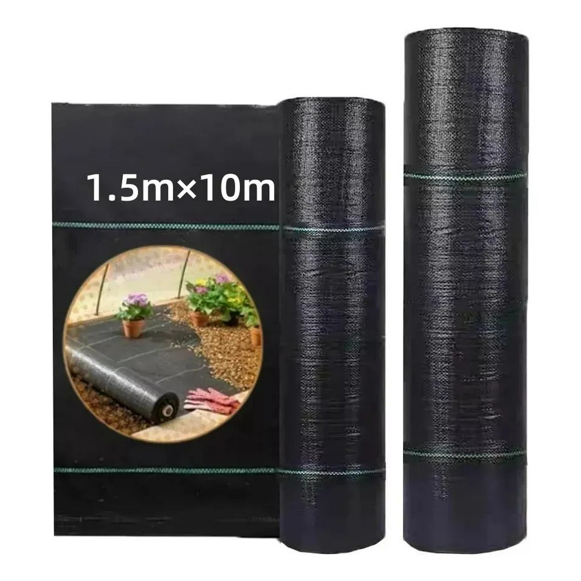 Genérica - 10m De Largo X 1.5m De Ancho Malla Antihierbas, Tela Geotextil Control De Maleza