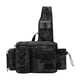 thumbnail image 2 of Bolsa de aparejos de pesca, riñonera de pesca, bolsa de hombro con soporte para caña, mochila de nailon, bolsa de pesca multifuncional para el pecho , Patrón negro talla L, 2 of 5