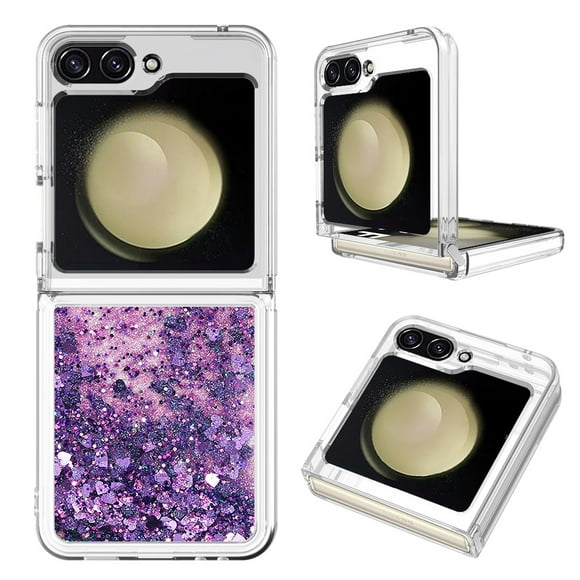 Funda Para Sansung Galaxy Z Flip 6 Con Brillo Líquido, Protección Completa Y Soporte De Anillo Giratorio
