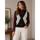 thumbnail image 2 of Chaleco Tejido Mujer Sin Mangas Diseño Rombos Cuello V negro Talla Única, 2 of 2