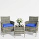 thumbnail image 1 of Juego de Muebles de Patio Garvee de 3 piezas gris/azul en ratán, 1 of 8