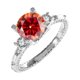 thumbnail image 1 of Anillos de Moissanita de Oro Blanco de 18K de 2 Uds para Mujer Regalo Color D Claridad VVS1 Anillos de Diamante Anillo de Plata Esterlina S925 Joyería Anillos de Compromiso de Moissanita con, 1 of 8