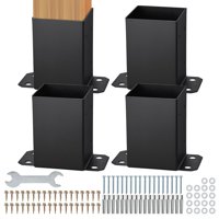 Soportes Para Postes Vevor 4X4, 3,6 X 3,6 Pulgadas, Acero Al Carbono, 4 Unidades
