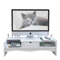 Crusec - Soporte De Computadora 2 Niveles Con Cajón Organizador